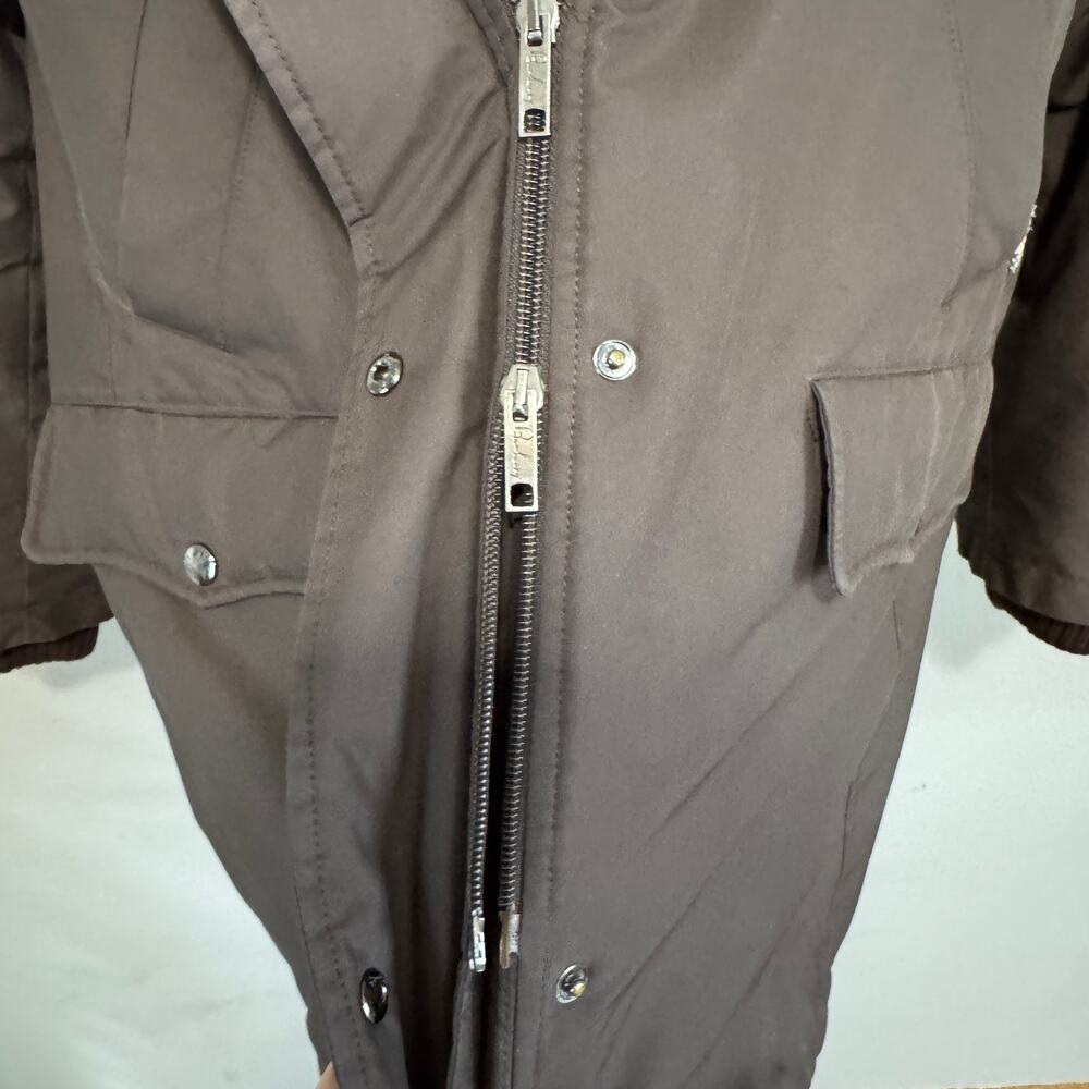 Burberry London Babthorpe Brown Parka Nova Check Fur Trim Hood Large - Picture 10 of 14